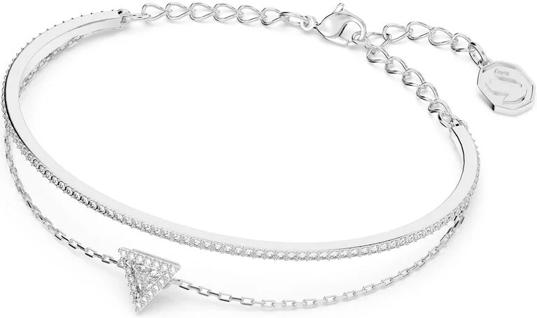 Bracelet Swarovski Ortyx Taille Triangle Plaqué Rhodium Blanc vue 2