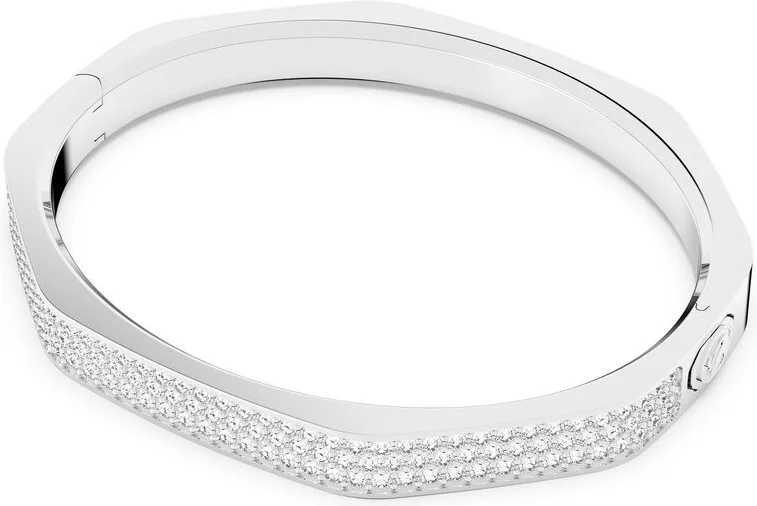 Bracelet Jonc Swarovski Dextera Octogone Pavé Blanc Rhodié vue 2