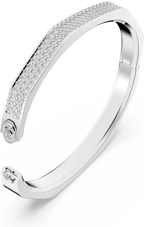 Bracelet Jonc Swarovski Dextera Octogone Pavé Blanc Rhodié vue 3