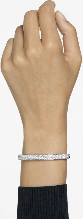 Bracelet Jonc Swarovski Dextera Octogone Pavé Blanc Rhodié vue 4
