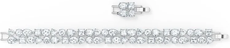 Bracelet Swarovski Tennis Deluxe Mixte Blanc Rhodié vue 2