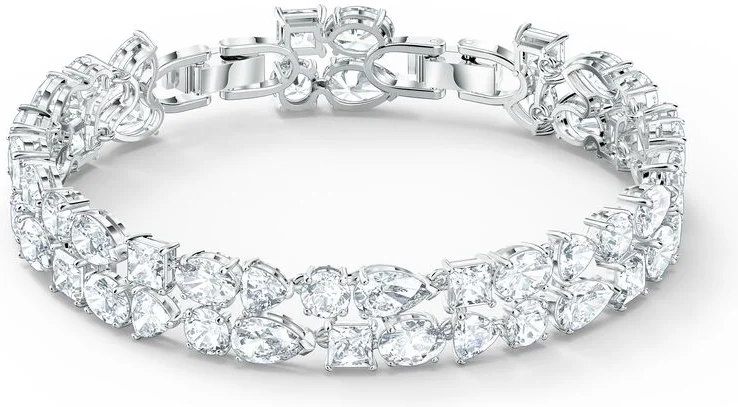 Bracelet Swarovski Tennis Deluxe Mixte Blanc Rhodié