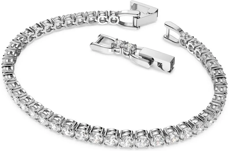 Bracelet Swarovski Tennis Deluxe Blanc Rhodié vue 2