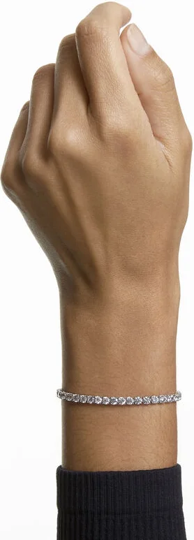 Bracelet Swarovski Tennis Deluxe Blanc Rhodié vue 4