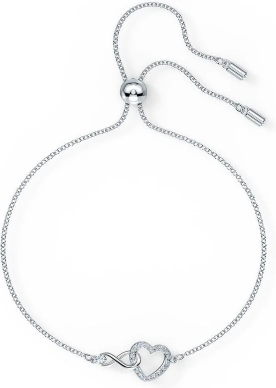 Bracelet Swarovski Infinity Heart 5524421 en Rhodium Blanc ajustable pour Femme vue 3