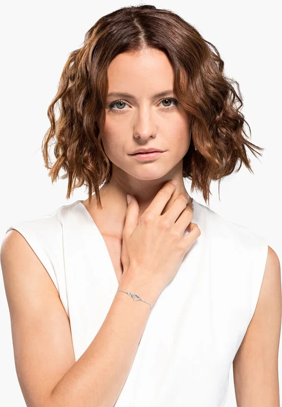 Bracelet Swarovski Infinity Heart 5524421 en Rhodium Blanc ajustable pour Femme vue 4