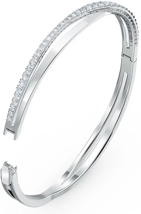 Bracelet Swarovski Twist Rows Plaqué Rhodium Blanc vue 2