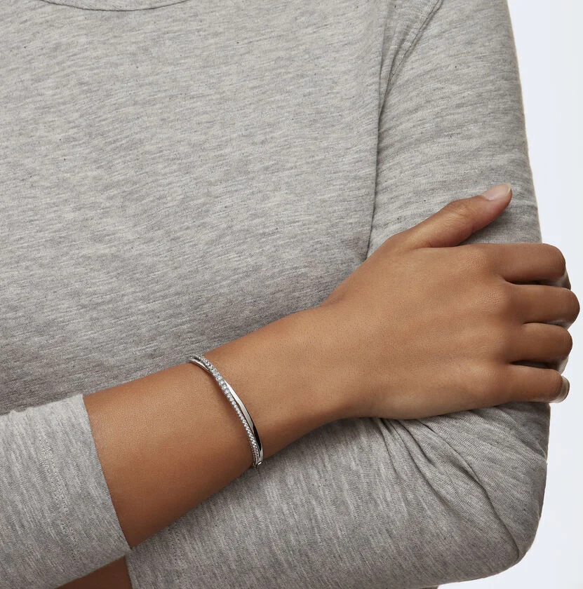 Bracelet Swarovski Twist Rows Plaqué Rhodium Blanc vue 4