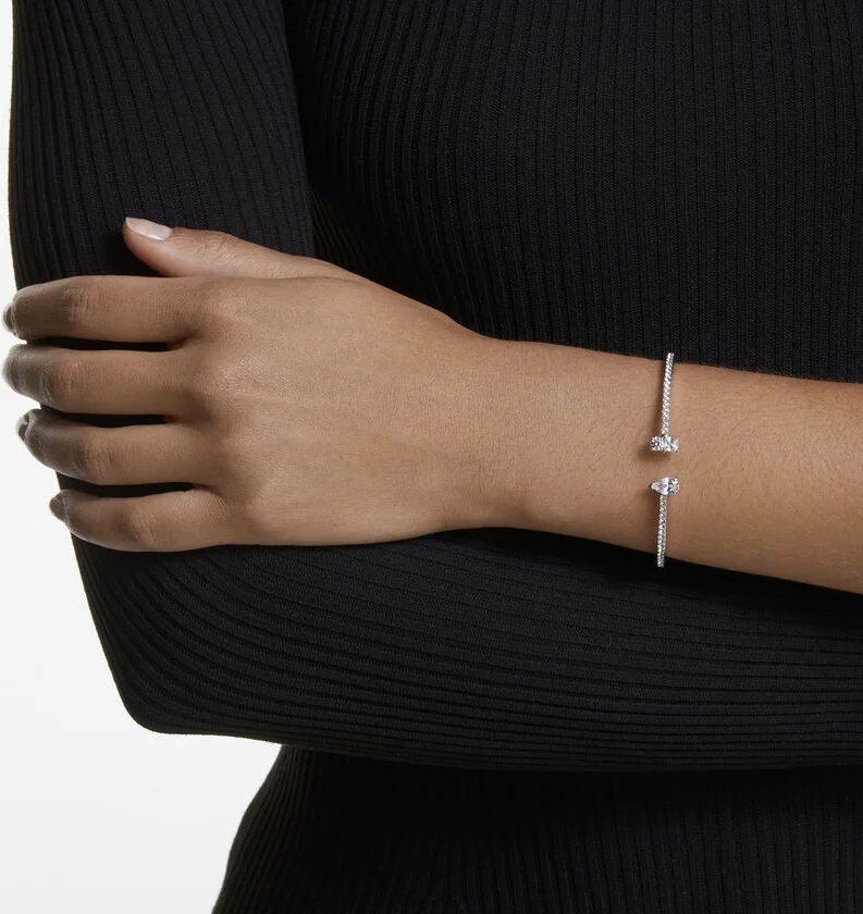 Bracelet manchette Swarovski Attract Blanc Rhodié - Réf. 5556912 - Pour femme vue 4