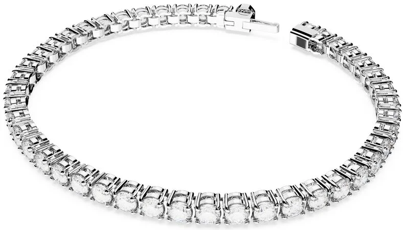 Bracelet Swarovski Tennis Matrix Coupe ronde Blanc Rhodié vue 2