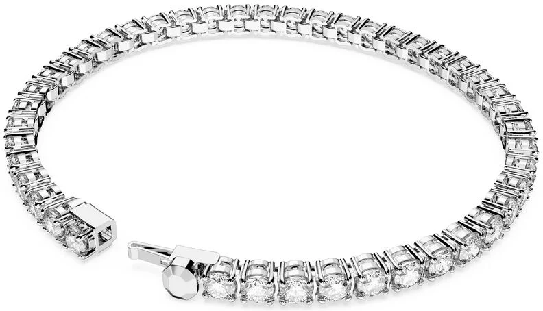 Bracelet Swarovski Tennis Matrix Coupe ronde Blanc Rhodié vue 4
