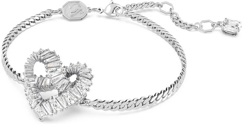 Bracelet Swarovski Matrix Cœur Plaqué Rhodium Blanc vue 2