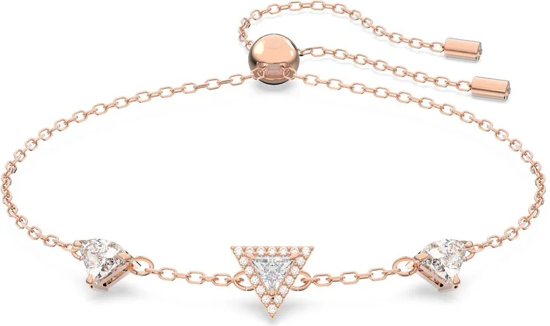 Bracelet Swarovski Ortyx 5643737 en métal plaqué or rose avec cristaux triangle blancs - Pour femme