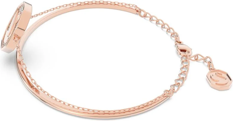 Bracelet Jonc Swarovski Signum Cygne Blanc Plaqué or rose vue 4