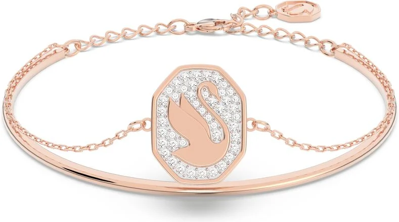 Bracelet Jonc Swarovski Signum Cygne Blanc Plaqué or rose