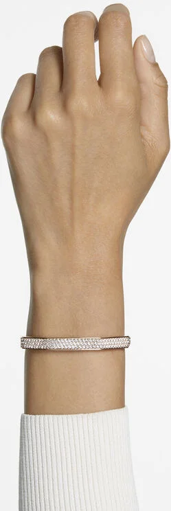 Bracelet Jonc Swarovski Dextera Octogone Pavé Blanc Plaqué or rose vue 4