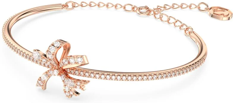 Bracelet Swarovski Volta Noeud Blanc Plaqué or rose vue 2