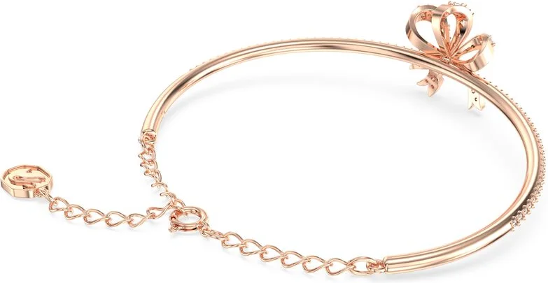 Bracelet Swarovski Volta Noeud Blanc Plaqué or rose vue 4