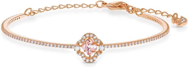 Bracelet Jonc Swarovski Sparkling Dance Rose - Réf. 5516476 - Plaqué or rose pour Femme