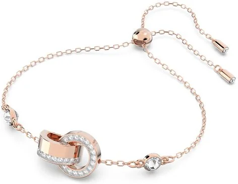 Bracelet Swarovski creux Plaqué or rose vue 2