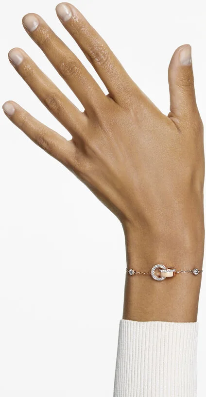 Bracelet Swarovski creux Plaqué or rose vue 4