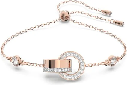 Bracelet Swarovski creux Plaqué or rose