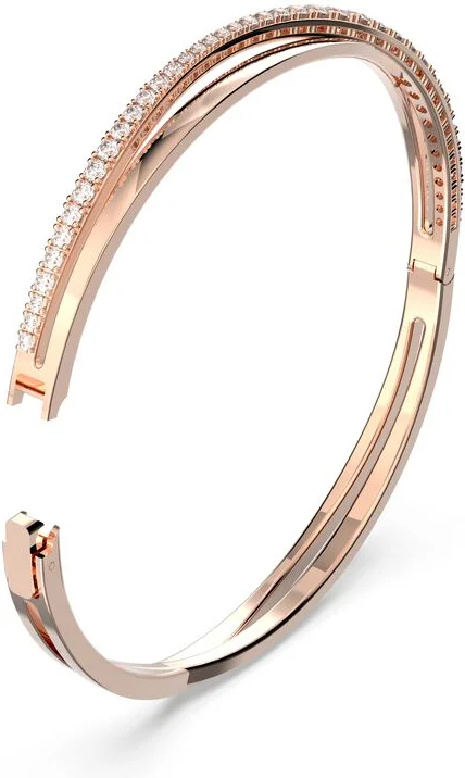 Bracelet Swarovski Twist Plaqué or rose blanc vue 2