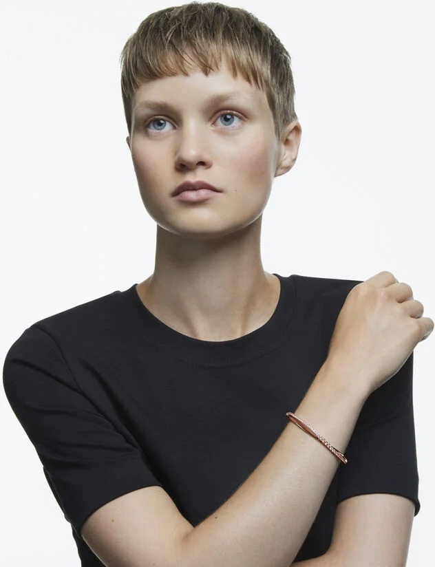 Bracelet Swarovski Twist Plaqué or rose blanc vue 3