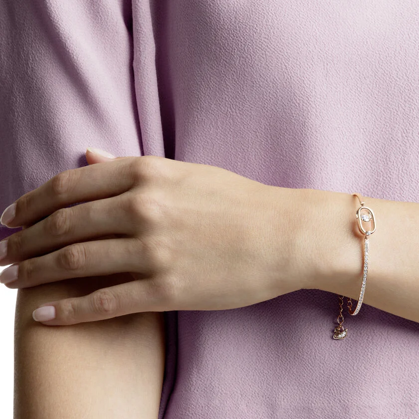 Bracelet Swarovski North 5472382 en plaqué or rose avec cristaux blancs pour femme vue 4