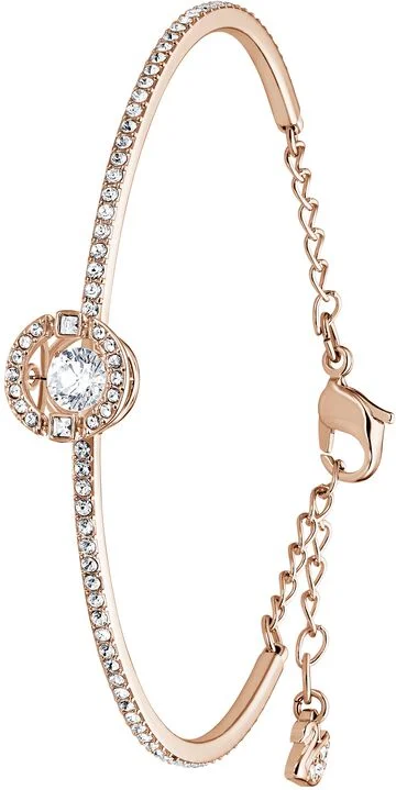 Bracelet Jonc Swarovski Sparkling Dance Blanc Plaqué or rose vue 2