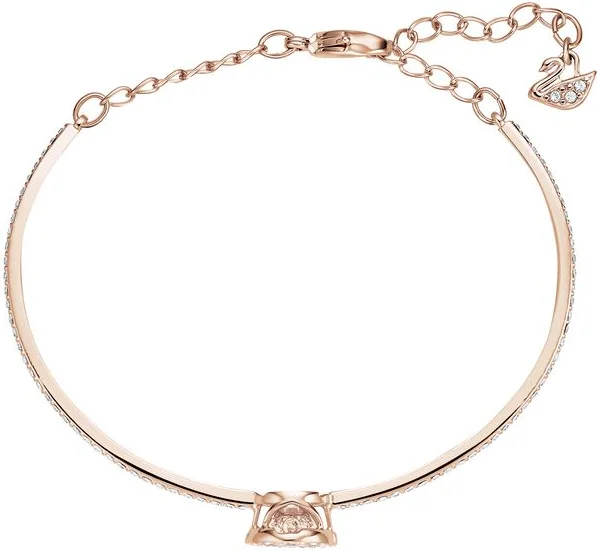 Bracelet Jonc Swarovski Sparkling Dance Blanc Plaqué or rose vue 3