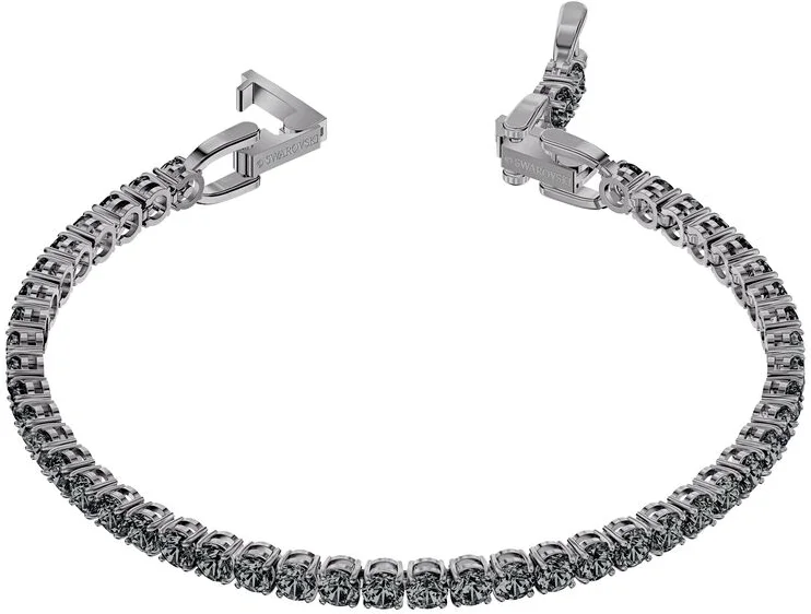 Bracelet Swarovski Tennis Deluxe 5514655 en métal plaqué ruthénium gris, unisexe vue 3