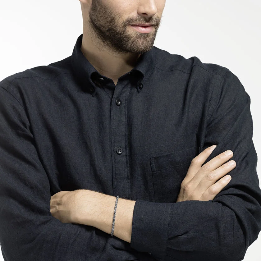 Bracelet Swarovski Tennis Deluxe 5514655 en métal plaqué ruthénium gris, unisexe vue 4