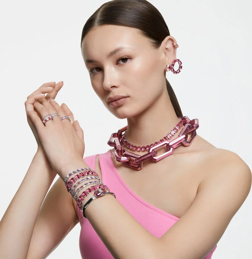 Bracelet Jonc Swarovski Lucent Magnétique Rose Acier inoxydable vue 4