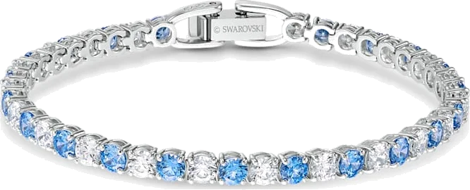 Bracelet de montre Swarovski Tennis Deluxe 5536469 - Blanc et Bleu Rhodié pour Femme vue 2