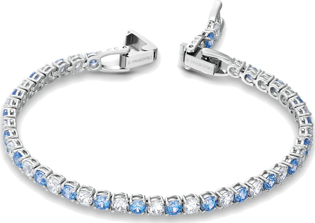 Bracelet de montre Swarovski Tennis Deluxe 5536469 - Blanc et Bleu Rhodié pour Femme