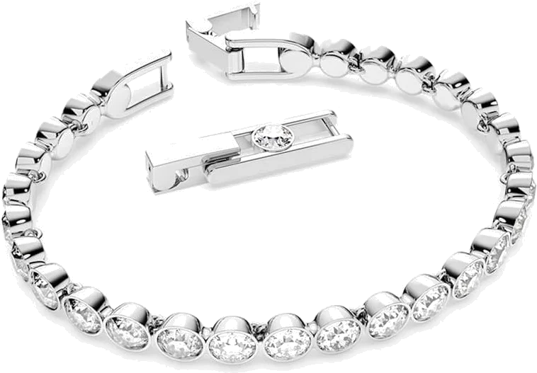 Bracelet Swarovski Emily 1791305 en métal rhodié argenté ajustable, cristaux blancs pour femme vue 2