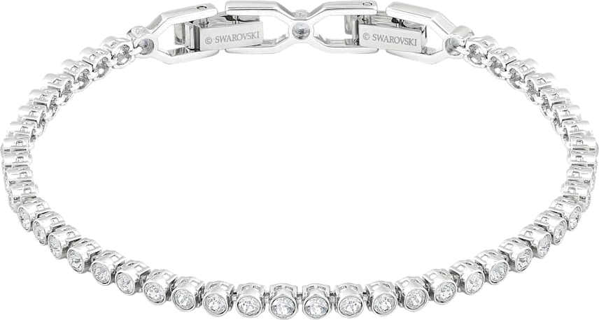 Bracelet Swarovski Emily 1791305 en métal rhodié argenté ajustable, cristaux blancs pour femme