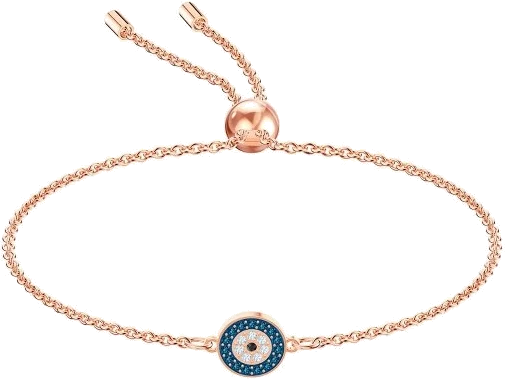 Bracelet Swarovski Luckily 5468924 pour Femme en métal or rose et cristaux bleus multicolore