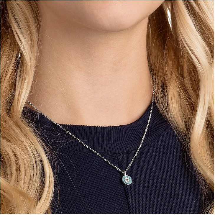 Collier Swarovski Luckily 5468918 pour femme, pendentif bleu zirconium sur chaîne métal rhodié 38 cm vue 4