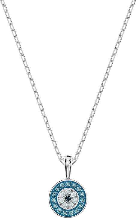 Collier Swarovski Luckily 5468918 pour femme, pendentif bleu zirconium sur chaîne métal rhodié 38 cm