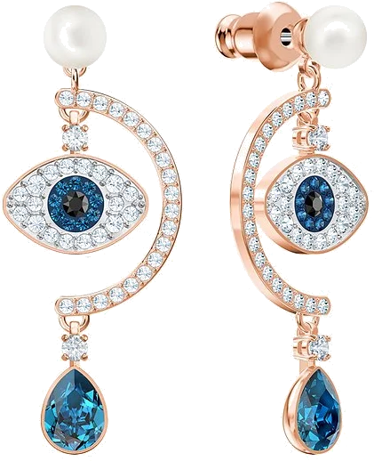 Boucles d'oreilles femme Swarovski Luckily Evil Eye 5425860 en métal plaqué or rose vue 2