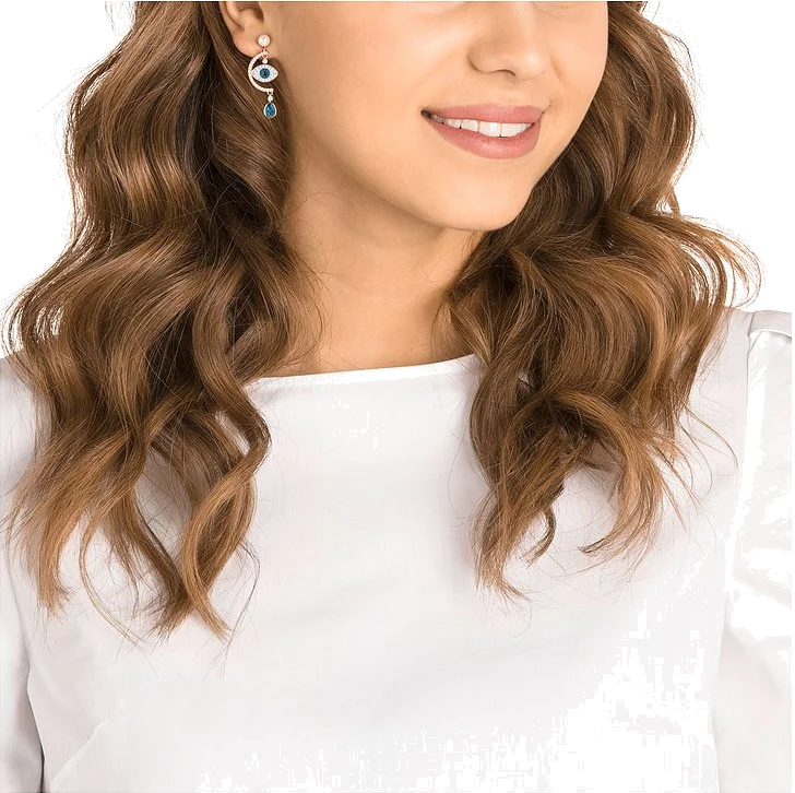 Boucles d'oreilles femme Swarovski Luckily Evil Eye 5425860 en métal plaqué or rose vue 3