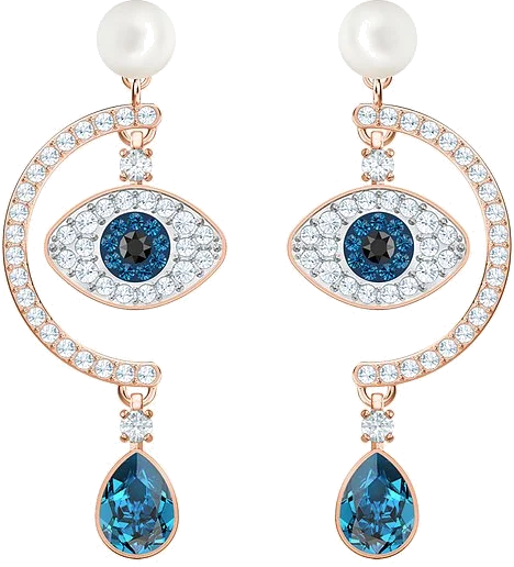 Boucles d'oreilles femme Swarovski Luckily Evil Eye 5425860 en métal plaqué or rose