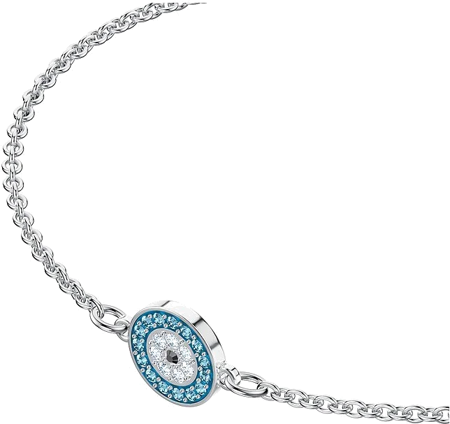 Bracelet Swarovski Luckily Evil Eye 5468920 en métal rhodié argenté et cristaux bleus pour femme vue 3