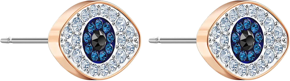 Boucles d'oreilles femme Swarovski Symbolica Evil Eye 5510067 en or rose et cristal bleu vue 3
