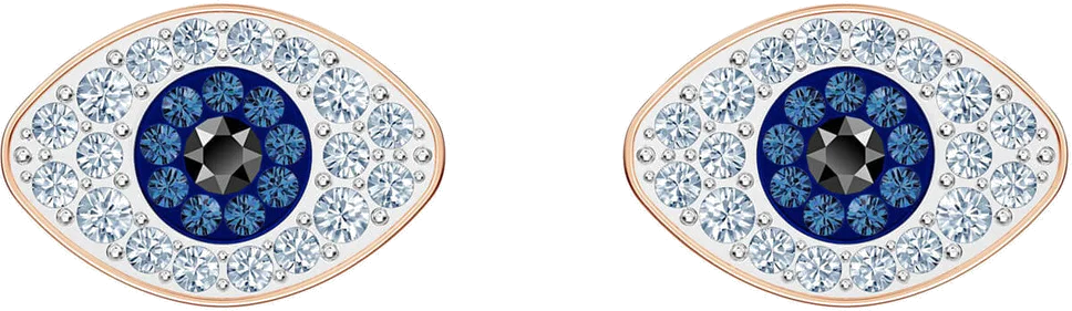 Boucles d'oreilles femme Swarovski Symbolica Evil Eye 5510067 en or rose et cristal bleu