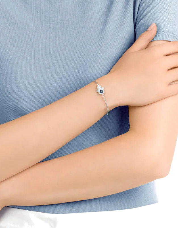 Bracelet Swarovski Remix Hamsa 5373249 en métal plaqué rhodium argenté, pour femme vue 2