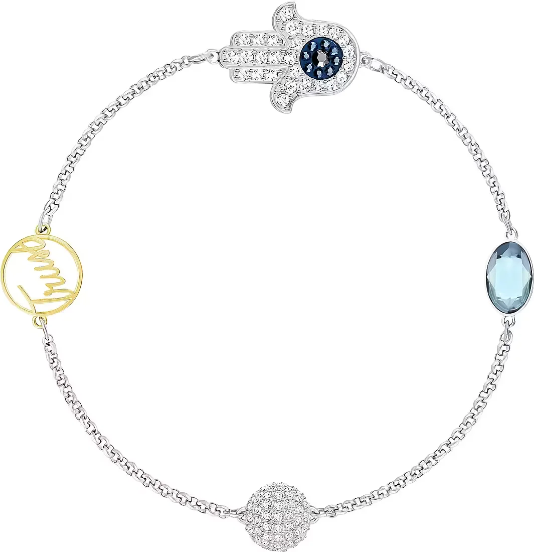 Bracelet Swarovski Remix Hamsa 5373249 en métal plaqué rhodium argenté, pour femme
