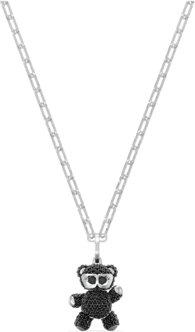 Collier Swarovski Unisexe Pendentif Ours en Cristal Noir Rhodié - Réf. 5599282 vue 3